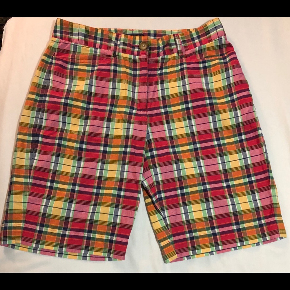 🛍Lands’ End Plaid Shorts Size 4